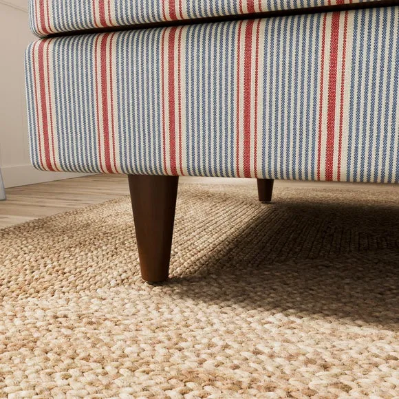 Zoe Retro Coastal Stripe Square Storage Footstool 5