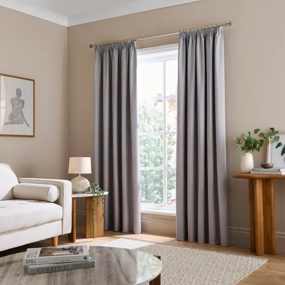 Berlin Blackout Pencil Pleat Curtains 2