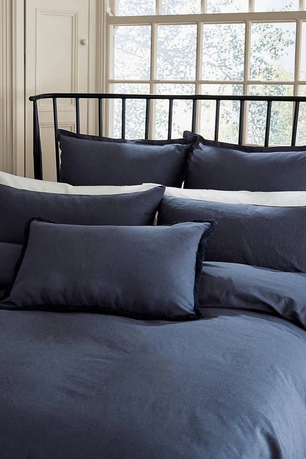 Morris & Co 'Pure Linen Cotton' Duvet Cover in Blue 2