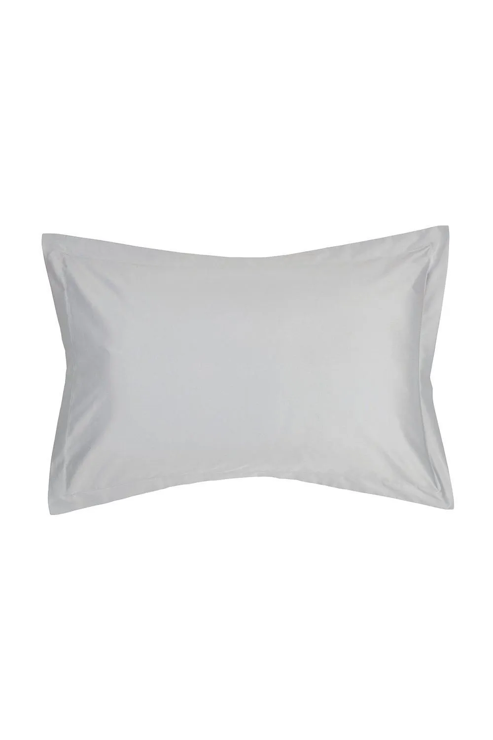 CHRISTY 400TC Luxury Cotton Sateen Plain Dye Oxford Pillowcases Pair in Light Grey 1