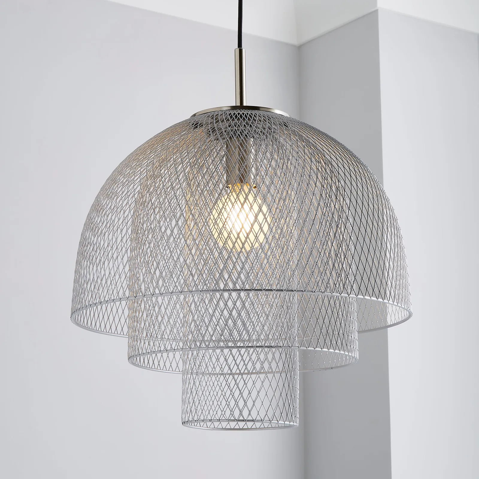 Tori 1 Light Pendant Fitting Silver