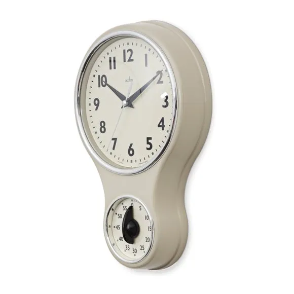 Acctim Kitchen Time Retro Quartz Timer Wall Clock 3