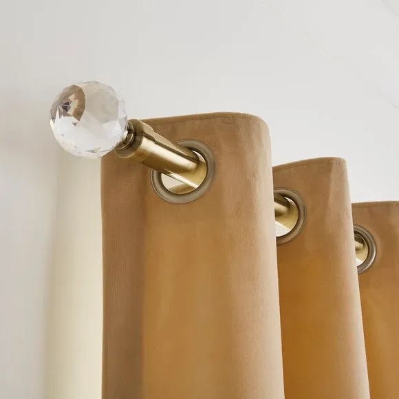 Faceted Ball Extendable Metal Eyelet Curtain Pole 4