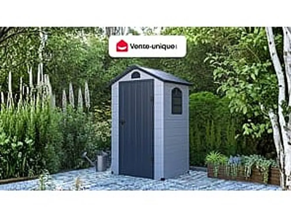 Vente-unique Resin Garden Shed - Grey - 1.39 M² - CESIO in Light Grey 4