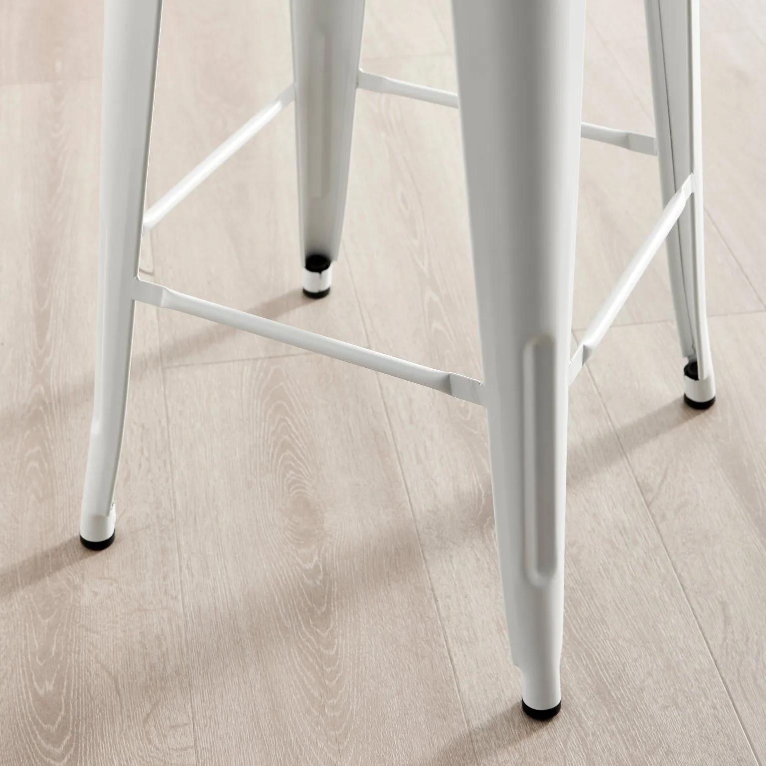 FurnitureboxUK Set of 2 Colton 'Tolix' Style Metal Stackable Retro Industrial Bar Stools in White 6