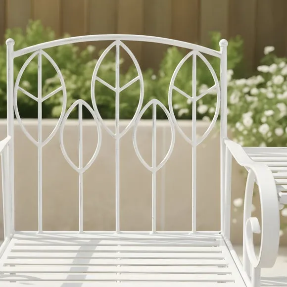 Rustic Leaf Metal Companion Seat Set 3
