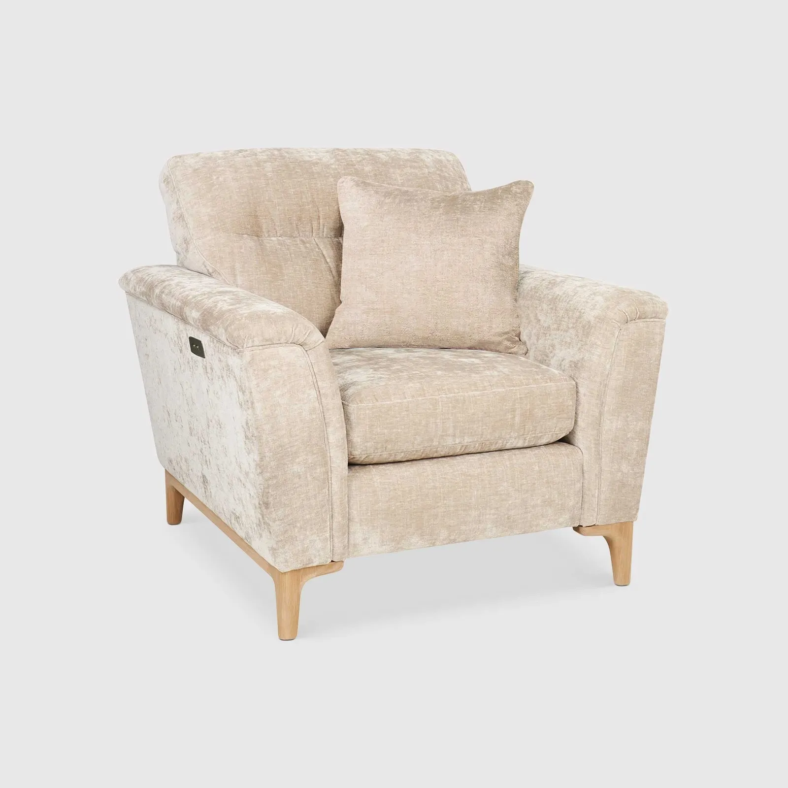Ercol Sandford Motion Lounger Armchair, Neutral Fabric | Barker & Stonehouse