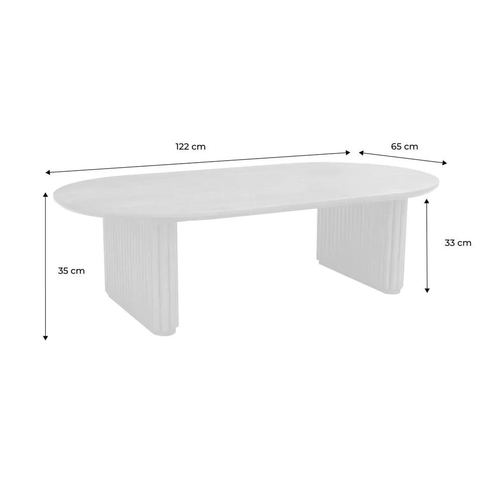 sweeek Oval coffee table Rubberwood oak veneer in Dark Brown 6