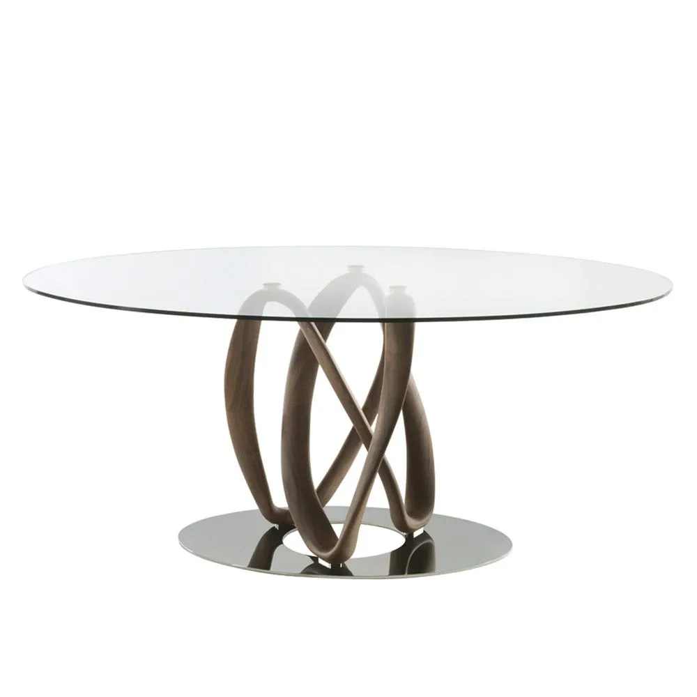 Porada Infinity Elliptical Dining Table, Canaletta Walnut 3