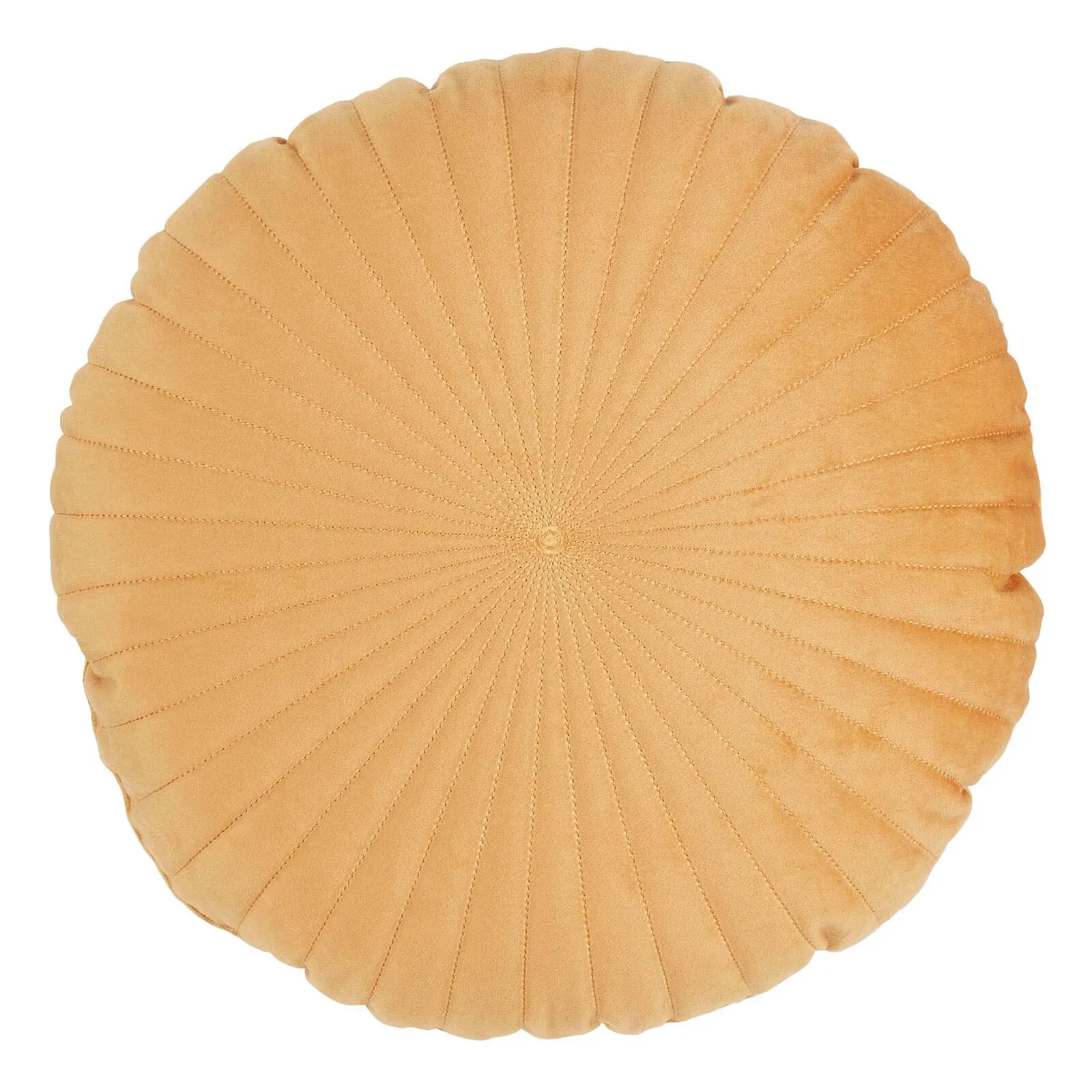 Round Velvet Cushion - Ochre - 45cm