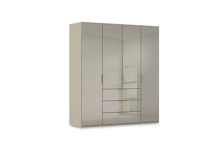Haven 201cm 4 Door Combi Wardrobe with Glass Doors