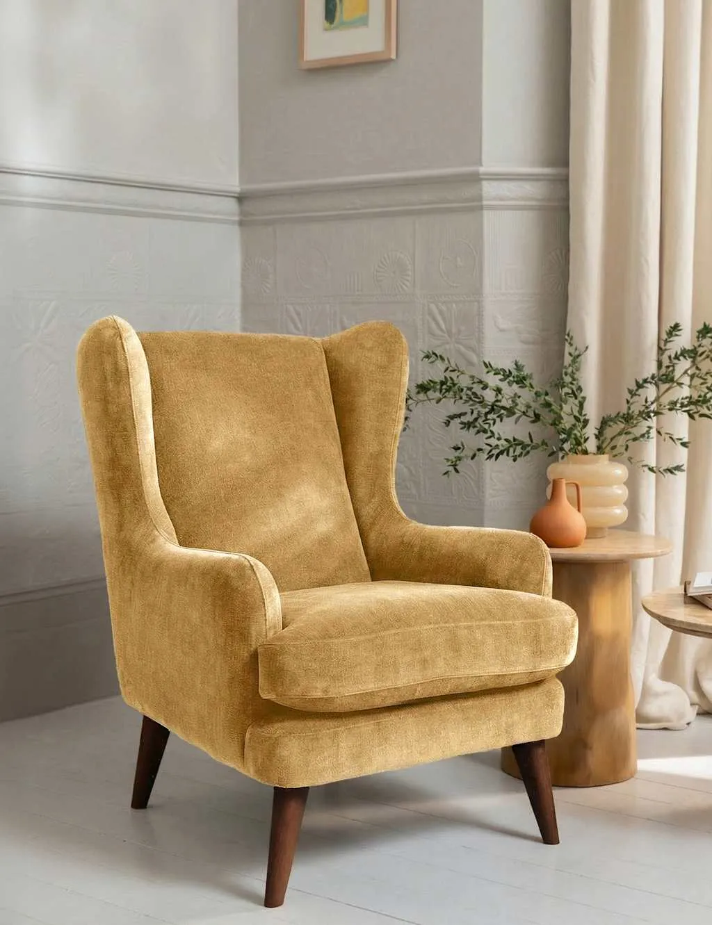 BARKER AND STONEHOUSE Sven Chenille Armchair Golden Rose