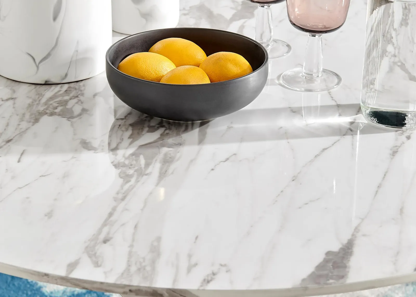 FurnitureboxUK Novara 100cm Round 4-Seater Dining Table With Gold Chrome Legs in Off-White 4