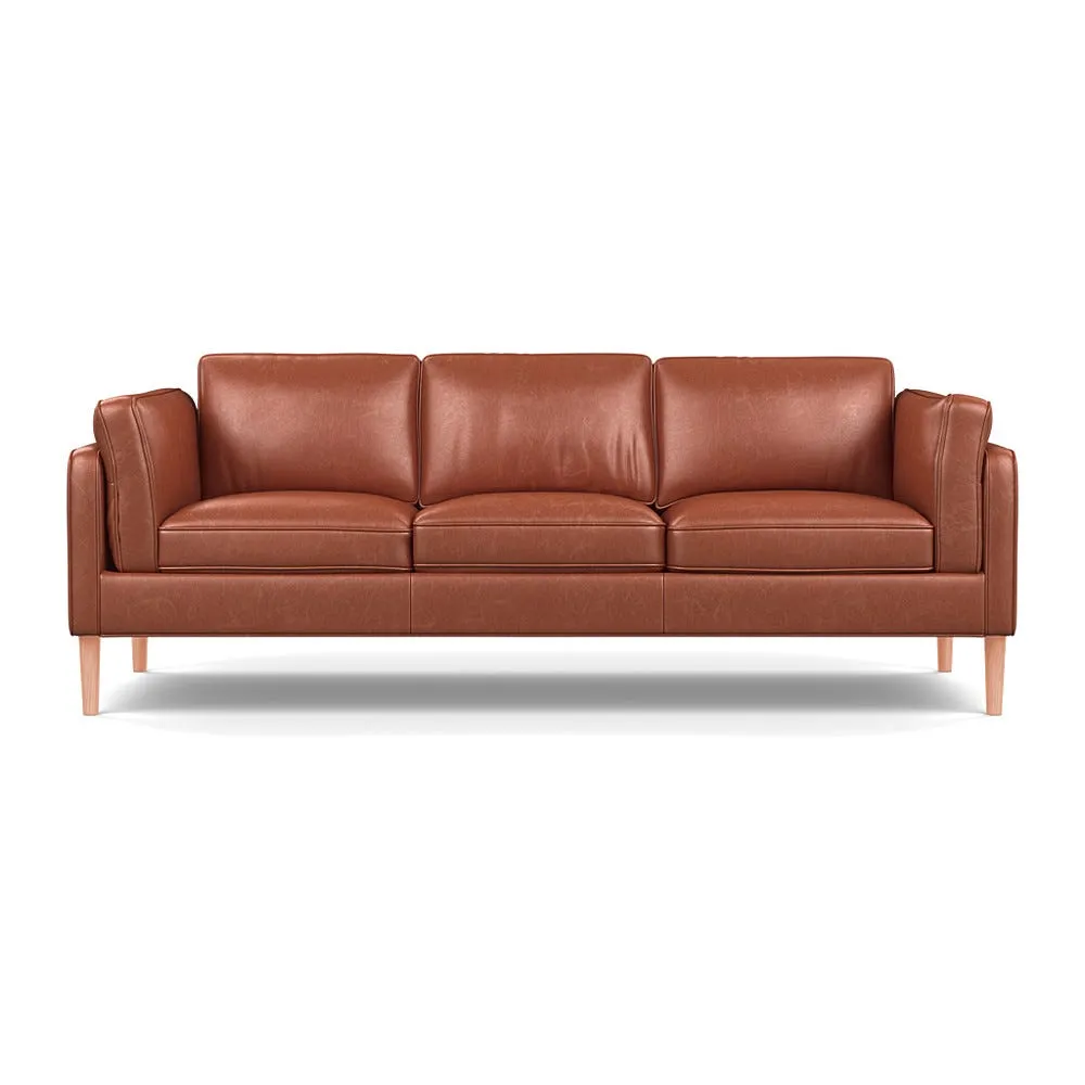 Heal's Sonno 4 Str Sofa Stonewash Leather Light Brown 274 Natural Feet 1