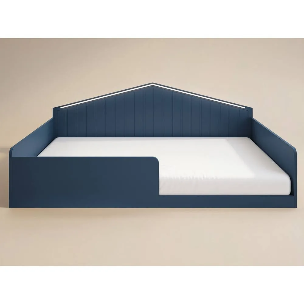 Flair Wilbur Small Double Montessori Bed with LED in Navy 5