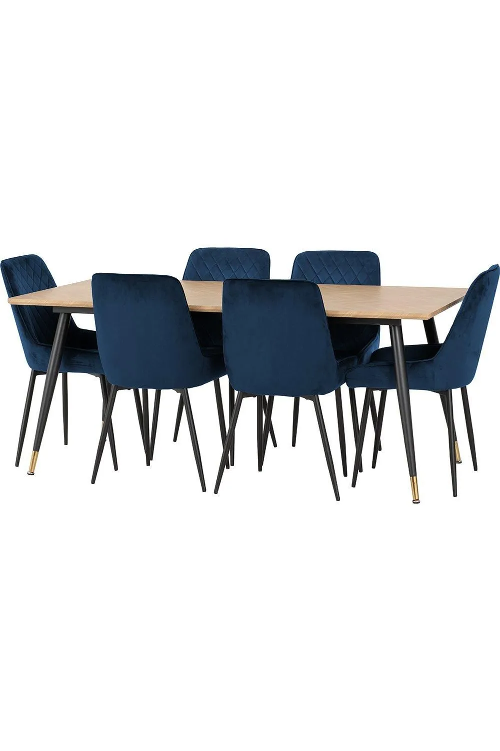 Seconique Hamilton Large Dining Set with Avery Chairs in Blue 3