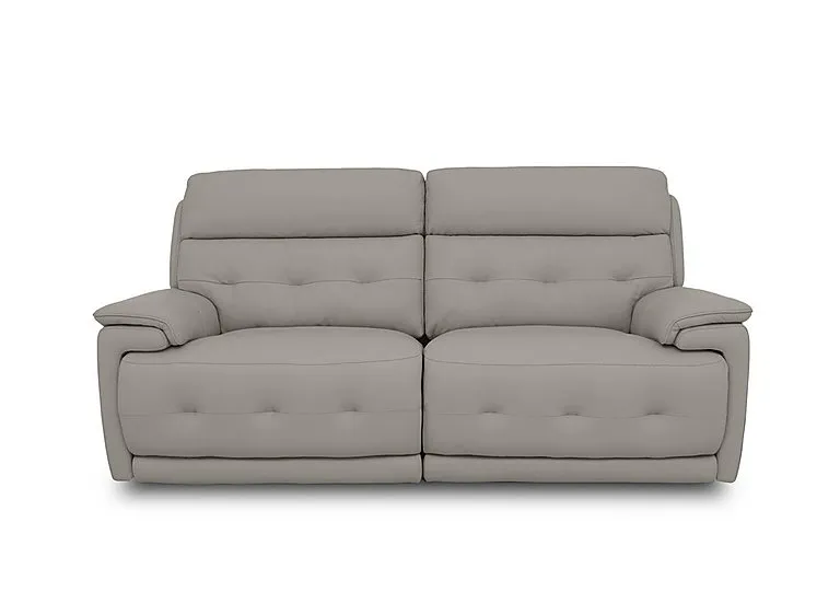 Brescia Leather 3 Seater Sofa - Silver Grey