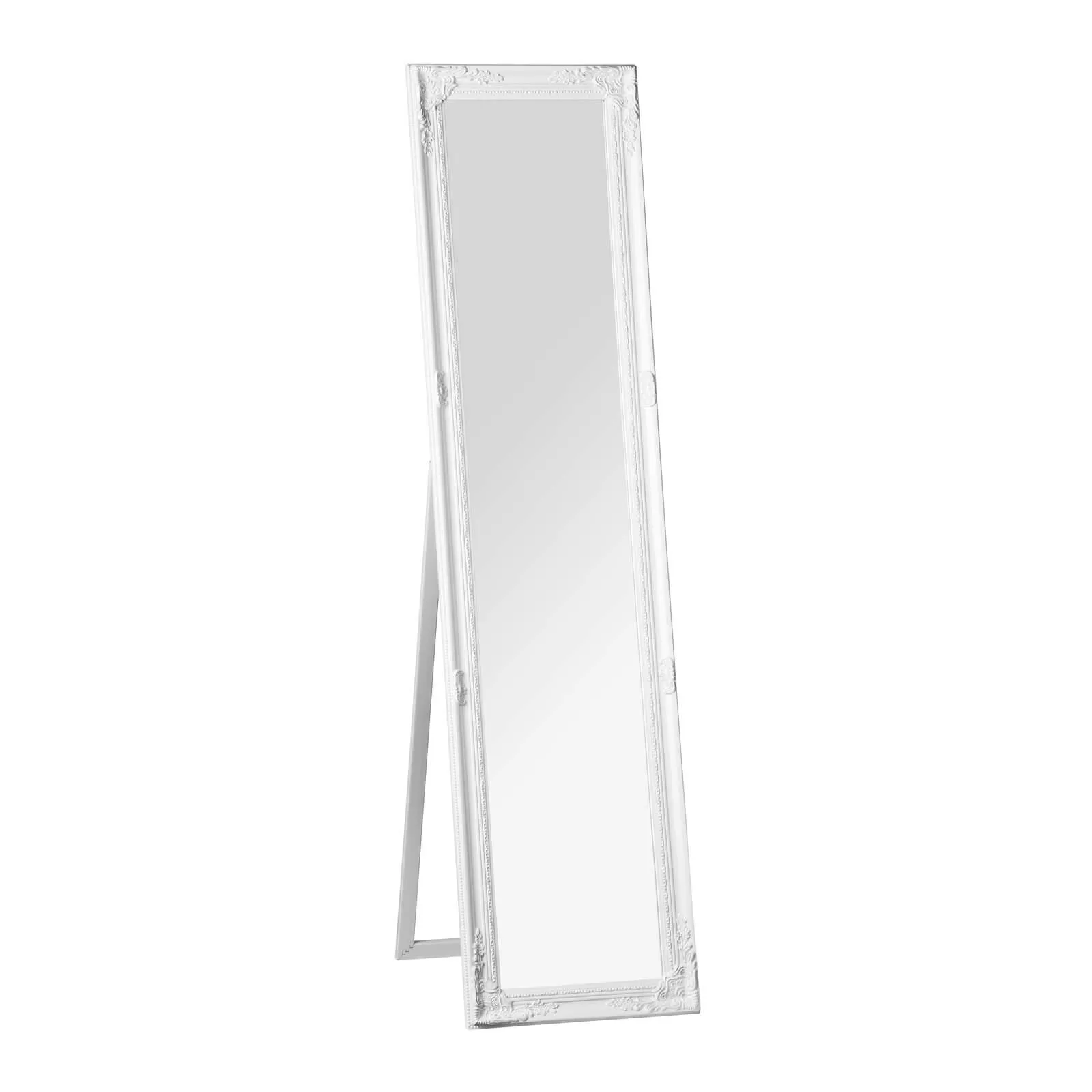 Chic Vintage Floor Standing Mirror - White