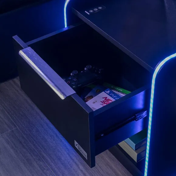 X Rocker Electra Bedside Table with Wireless Charging and LED Lights 2