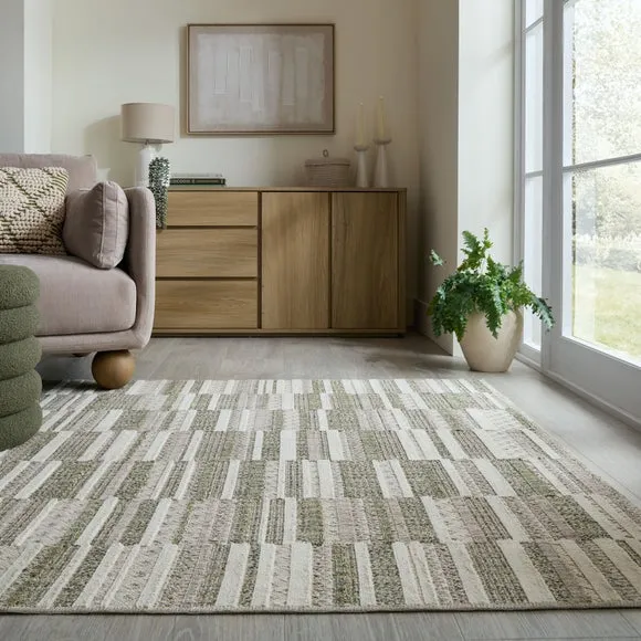 Patchwork Striped Washable Rug 1