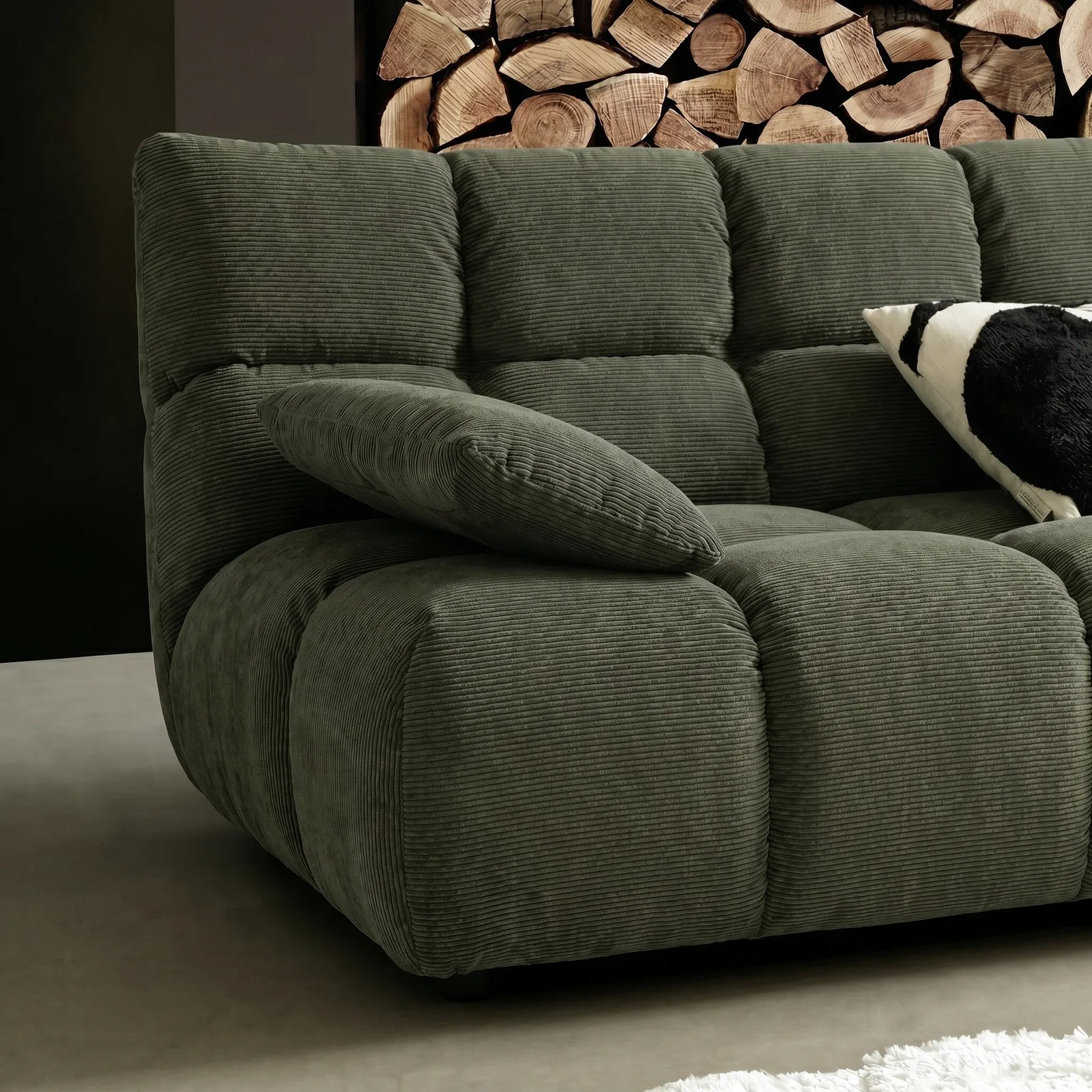 Bryce Corner Group Rhf, Green Fabric | Barker & Stonehouse 3