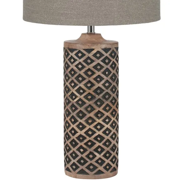 Orissa Wooden Diamond Table Lamp 3