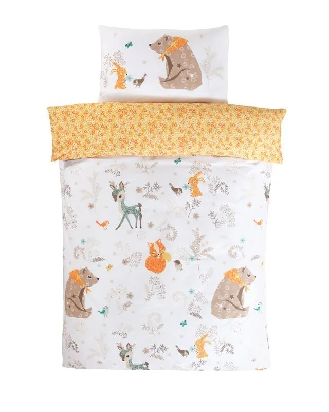 Rapport Home Woodland Friends Polycotton Duvet Cover Set With Pillowcase in White 2