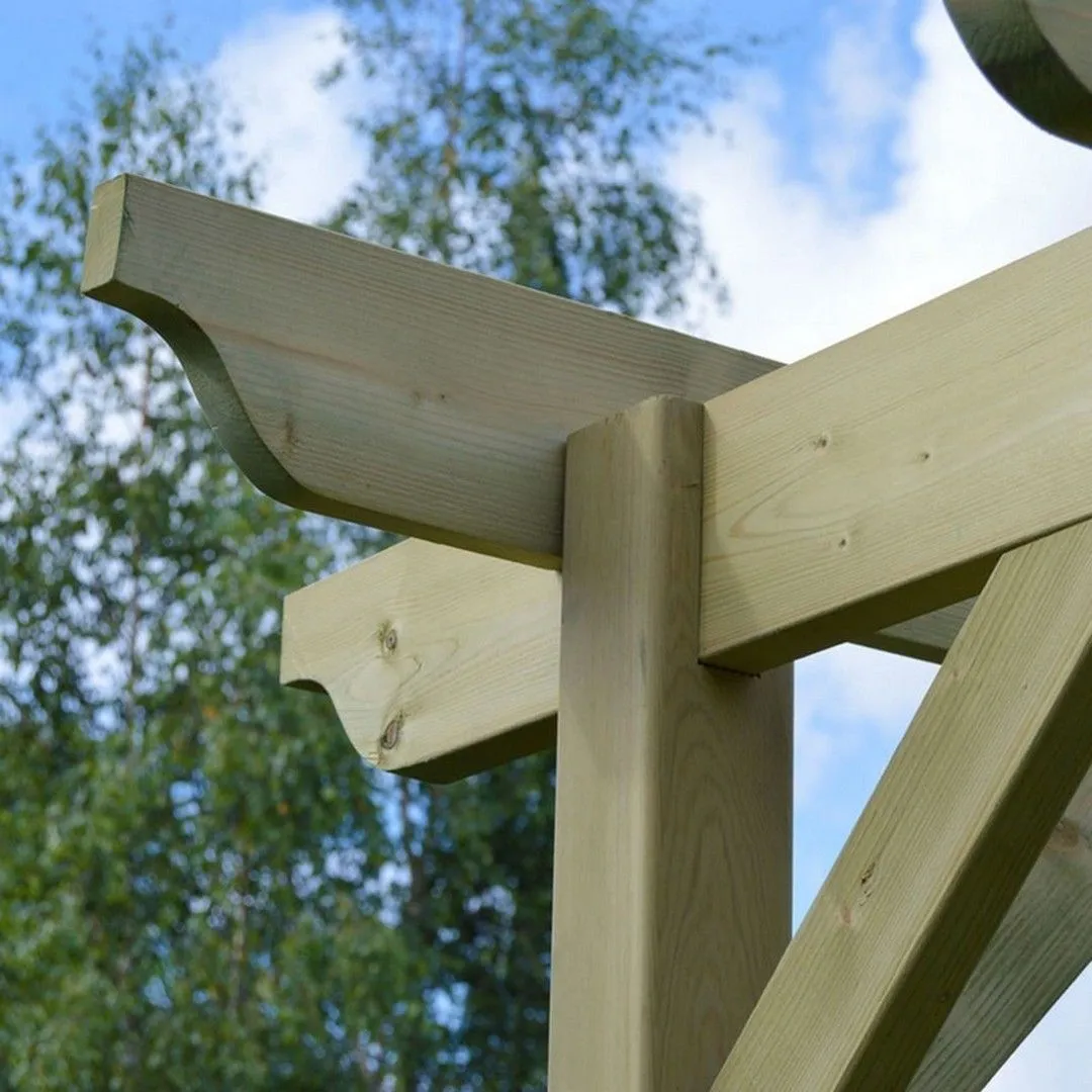 Rutland County Garden Furniture Ltd Garden Pergola - Wood - L180 x W240 x H270 cm - Rustic Brown in Light Green 3