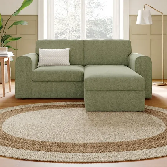 Abel Vintage Soft Chenille Reversible Corner Chaise Sofa