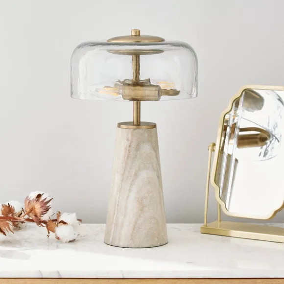 Return - Marble Glass Table Lamp, Natural