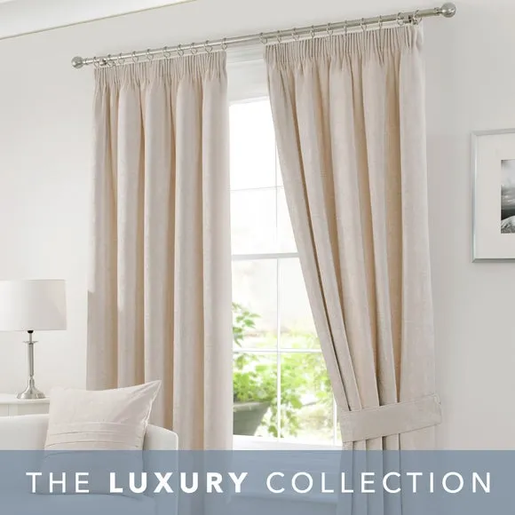 Chenille Pencil Pleat Curtains (Blackout Available) 2