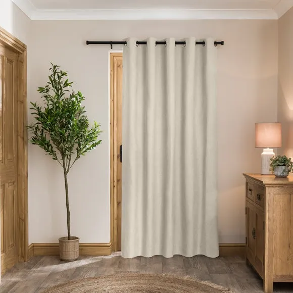 Luna Brushed Blackout Eyelet Door Curtain 3