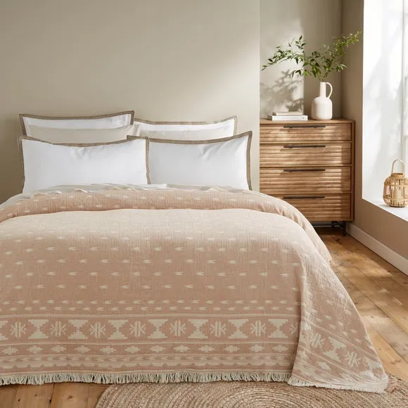 Matelasse Ikat Cotton Throw Blanket 5