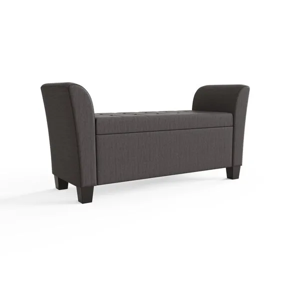 Verona Fabric Window Seat, Charcoal 5