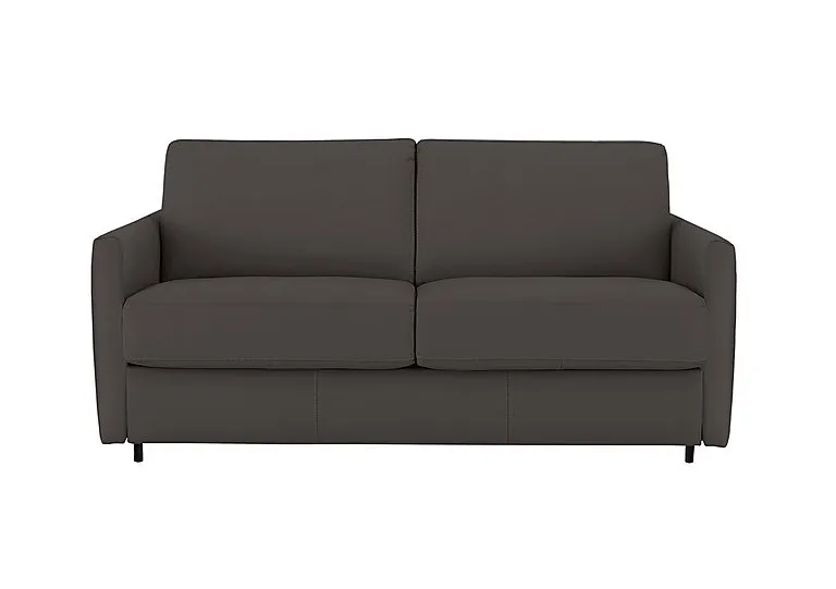 Alcova 2.5 Seater Leather Sofa Bed with Slim Arms - Torello Grigio Scuro