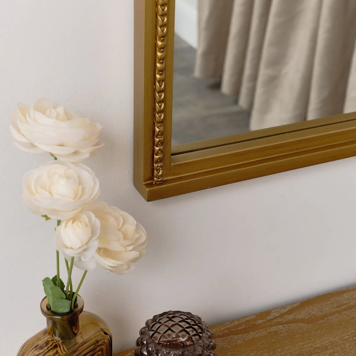 Melody Maison Large Arched Ornate Edge Gold Mirror 80cm X 50cm 6