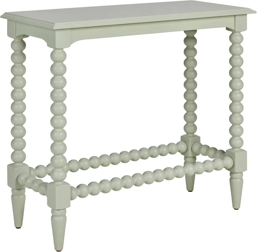 Statement Furniture Cromwell Small Console table with Bobbin Design in Light Green 2