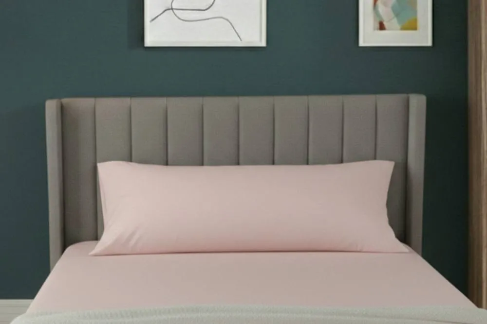 Snug City Bolster Support Pillow Pillowcase Plain Dyed Pillow Linen Easy Care in Pink