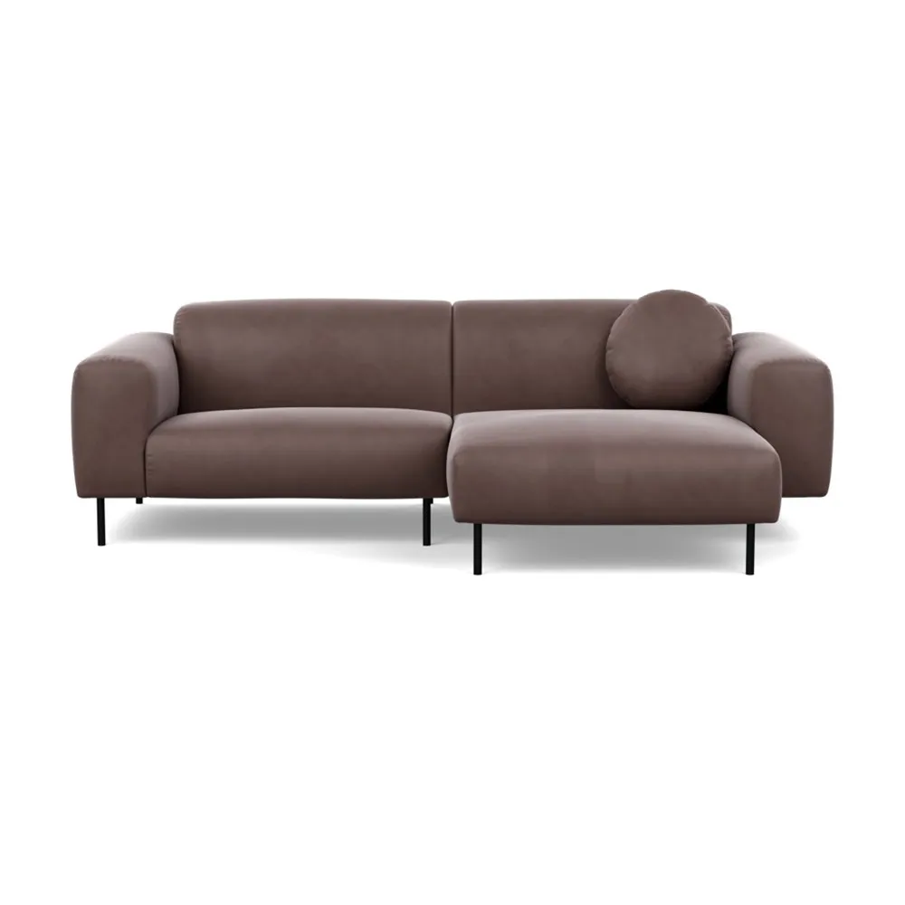 Heal's Luna Right Hand Facing Corner Chaise Sofa Marylebone Velvet Mocha