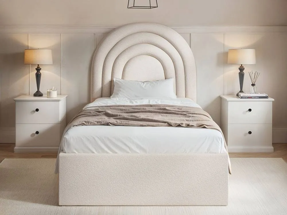 Flair Ava Single Ottoman Bed in Cream 2