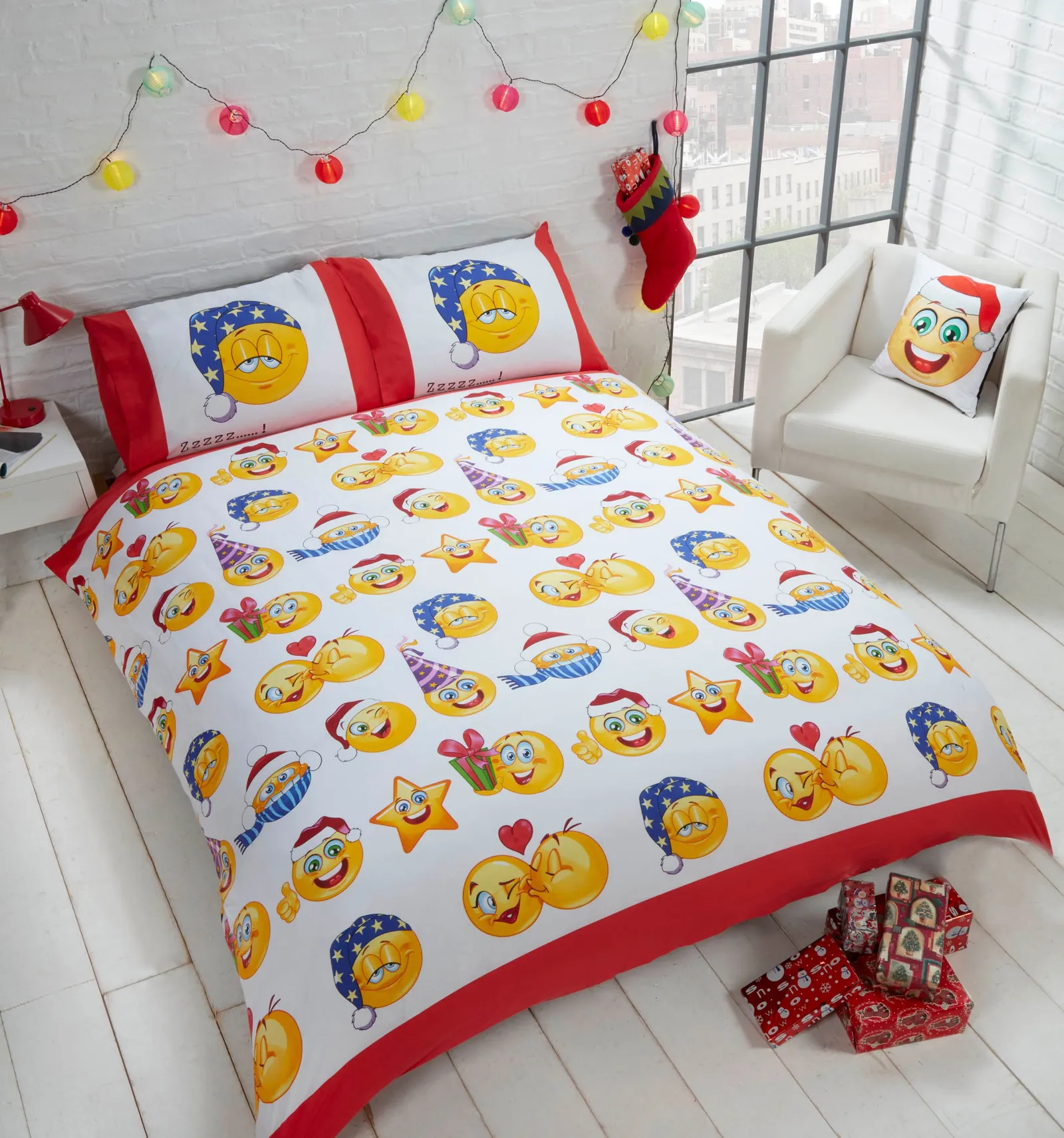 Rapport Home Christmas Icons Duvet Cover Set with Pillowcase in Black 2