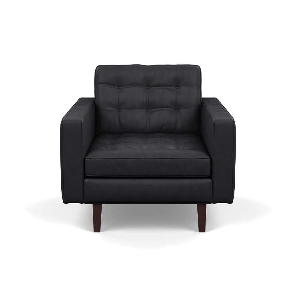 Heal's Hepburn Armchair Liena Leather Black 622 Black