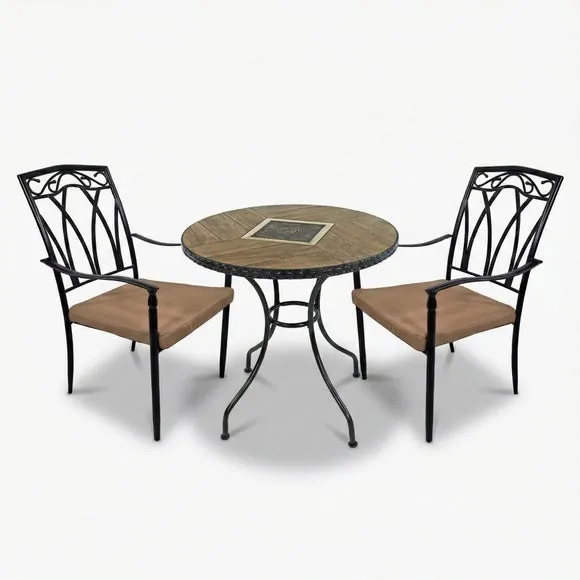 Harrison 71cm Bistro Table Set with 2 Austin Chairs 3