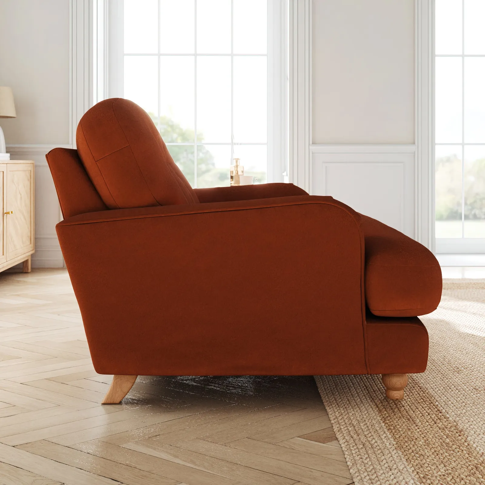 Martha Matte Plush Velvet Snuggle Sofa 2