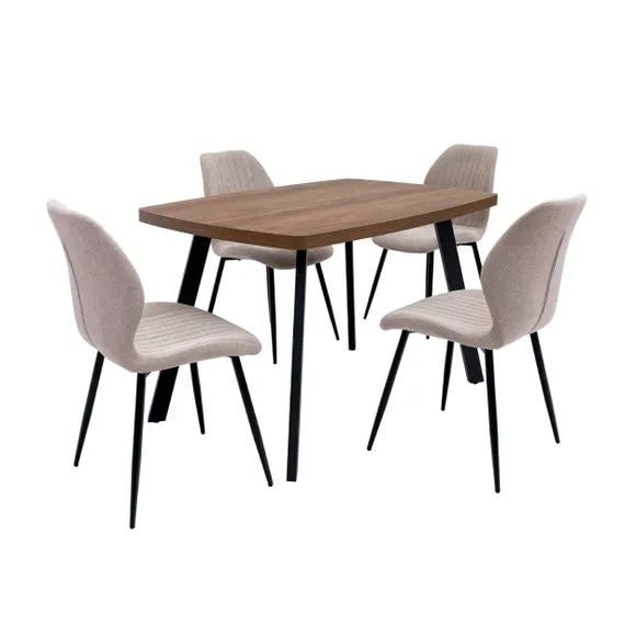 Panama Rectangular 4 Seater Dining Table, Dark Oak 5