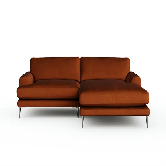 Lawson Matte Plush Velvet Corner Chaise Sofa 6