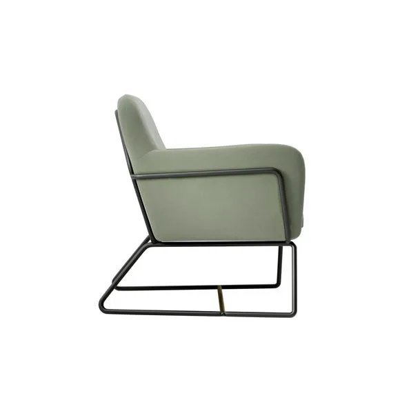 Charles Metal Leg Velvet Occasional Chair 4