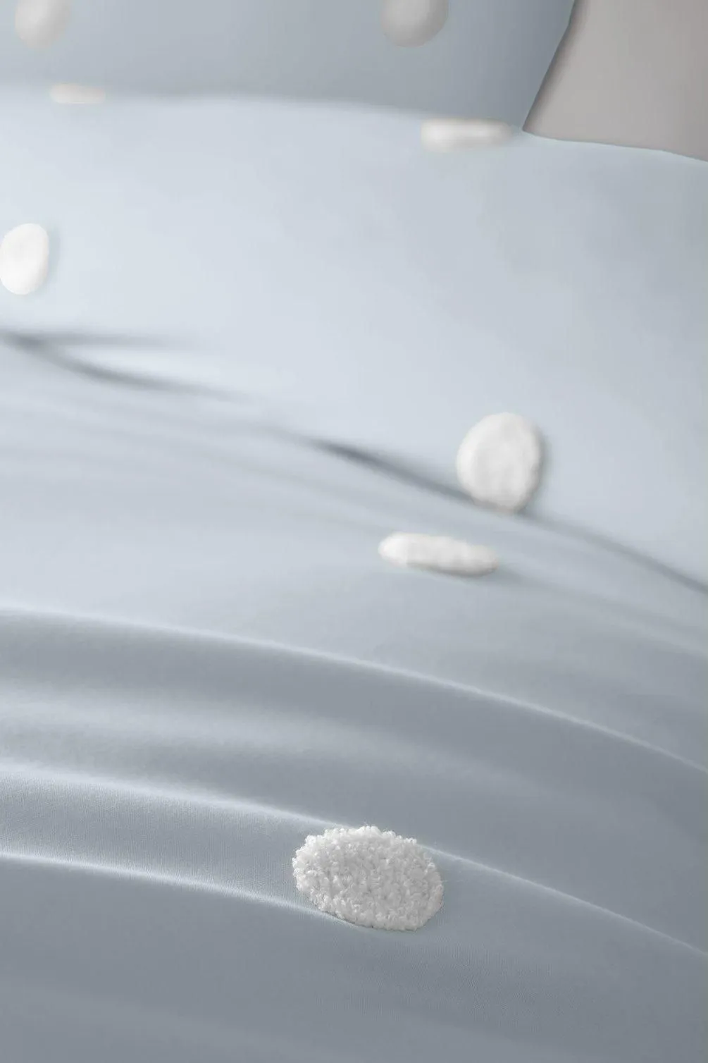 Appletree 'Dot Garden' 100% Cotton Embellished Duvet Cover Set in Duck Egg Blue 3