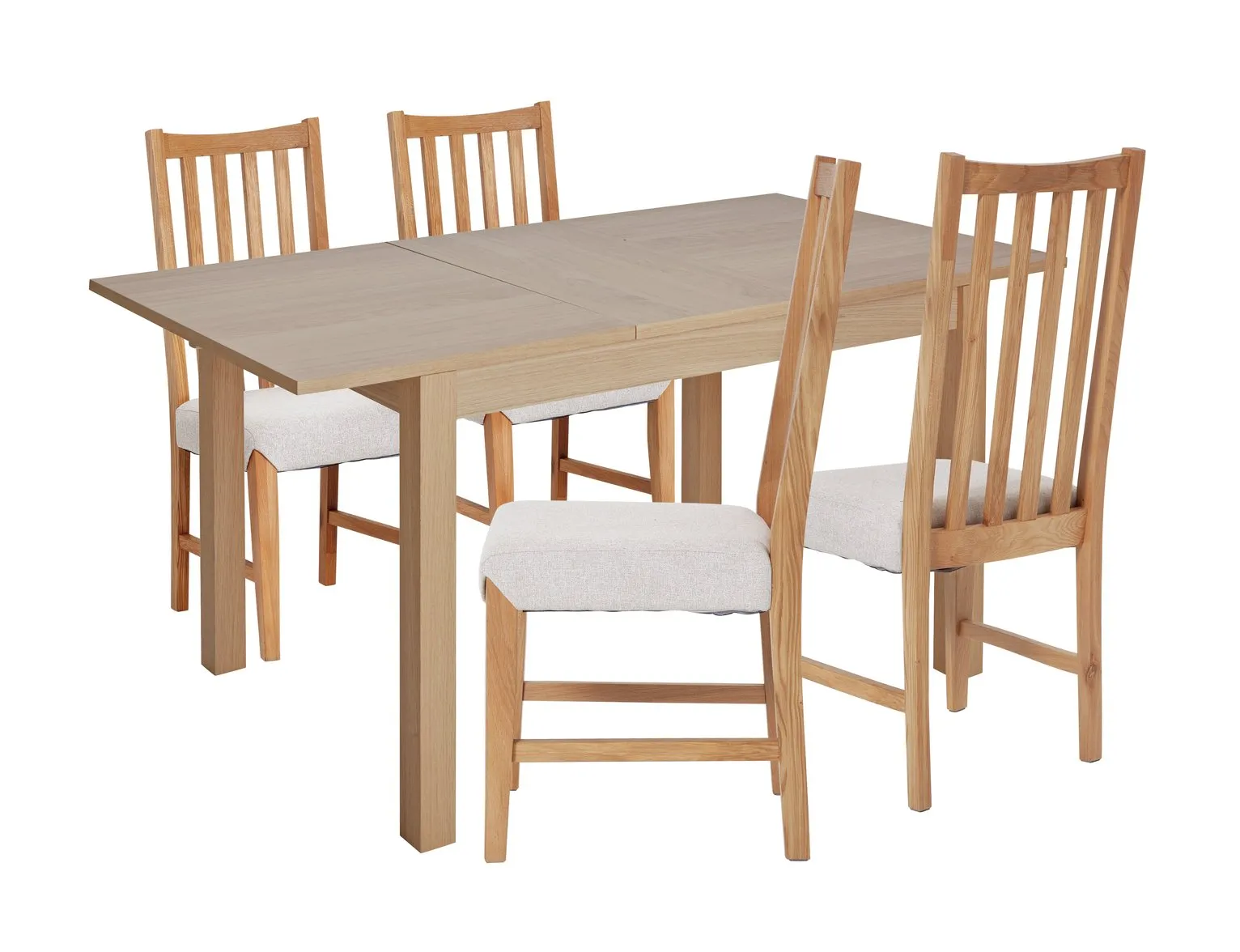 Habitat Clifton Solid Wood Dining Table and 4 Oak Chairs