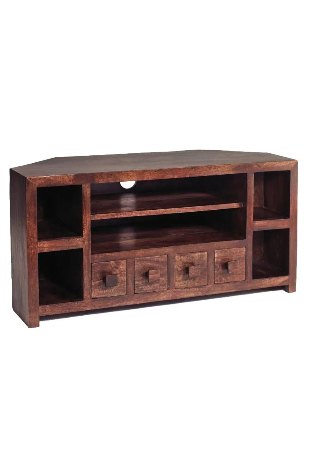 IH Design Duvid Mango Corner TV Unit in Brown 2